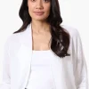 Beechers Brook 3/4 Sleeve Open Shrug Cardigan - White