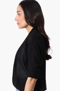 Beechers Brook 3/4 Sleeve Open Shrug Cardigan - Black
