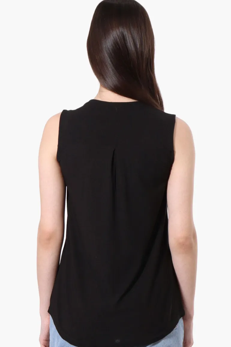 Beechers Brook Basic 1/4 Zip Tank Top - Black