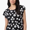 Beechers Brook Dotted Cap Sleeve Tee - Black