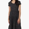 Beechers Brook Dotted Tiered Day Dress - Black