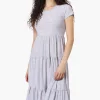 Beechers Brook Dotted Tiered Day Dress - White