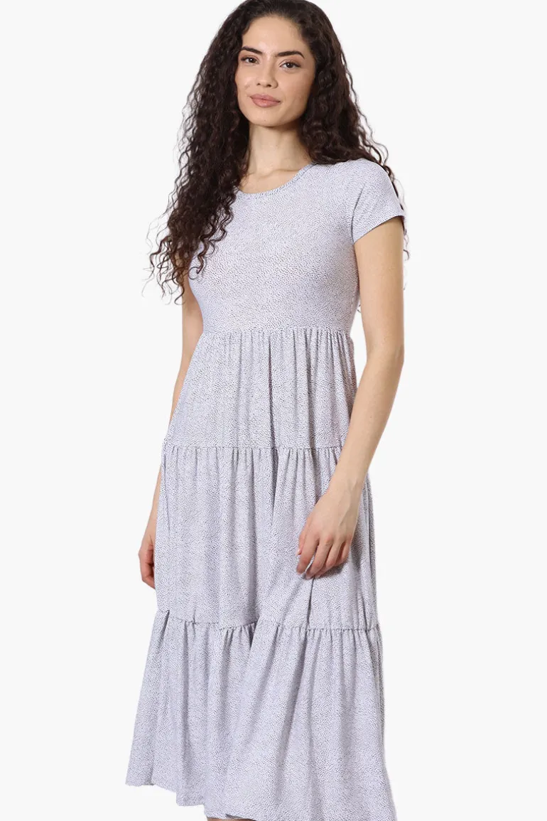 Beechers Brook Dotted Tiered Day Dress - White