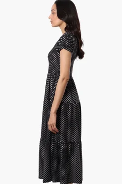 Beechers Brook Dotted Tiered Day Dress - Black