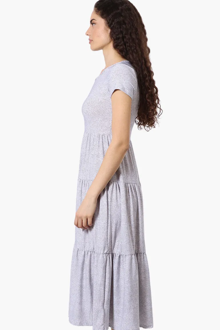 Beechers Brook Dotted Tiered Day Dress - White