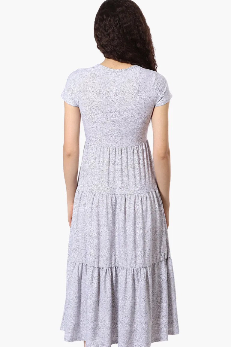 Beechers Brook Dotted Tiered Day Dress - White