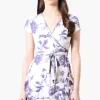 Beechers Brook Floral Belted Crossover Day Dress - White