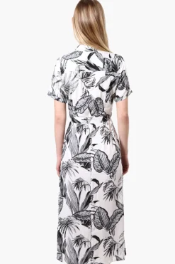 Beechers Brook Floral Button Down Belted Maxi Dress - White