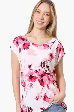 Beechers Brook Floral Cap Sleeve Tee - White