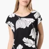 Beechers Brook Floral Cap Sleeve Tee - Black