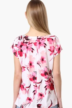 Beechers Brook Floral Cap Sleeve Tee - White