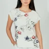 Beechers Brook Floral Circle Neck Tee - Cream