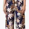 Beechers Brook Floral Fold Over Cropped Pants - Navy