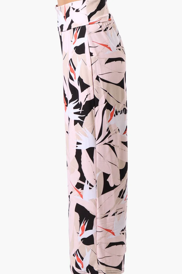 Beechers Brook Floral Fold Over Cropped Pants - Pink