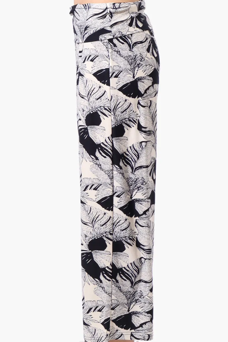 Beechers Brook Floral Fold Over Cropped Pants - Navy