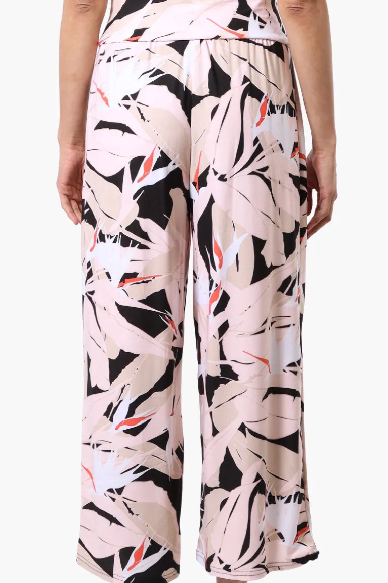 Beechers Brook Floral Fold Over Cropped Pants - Pink