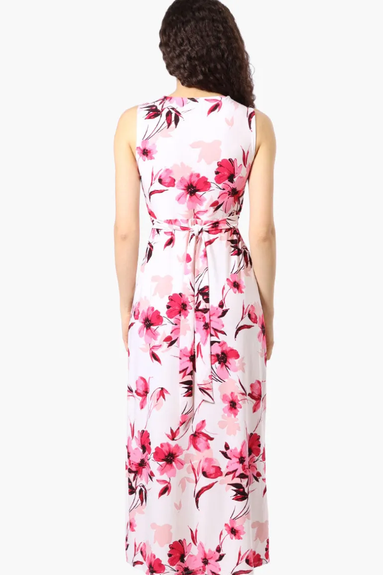 Beechers Brook Floral Padded Crossover Maxi Dress - White