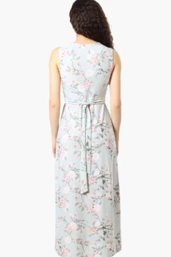 Beechers Brook Floral Padded Crossover Maxi Dress - Mint