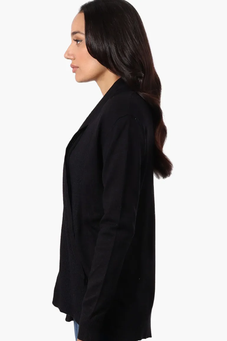 Beechers Brook Fold Over Wrap Cardigan - Black