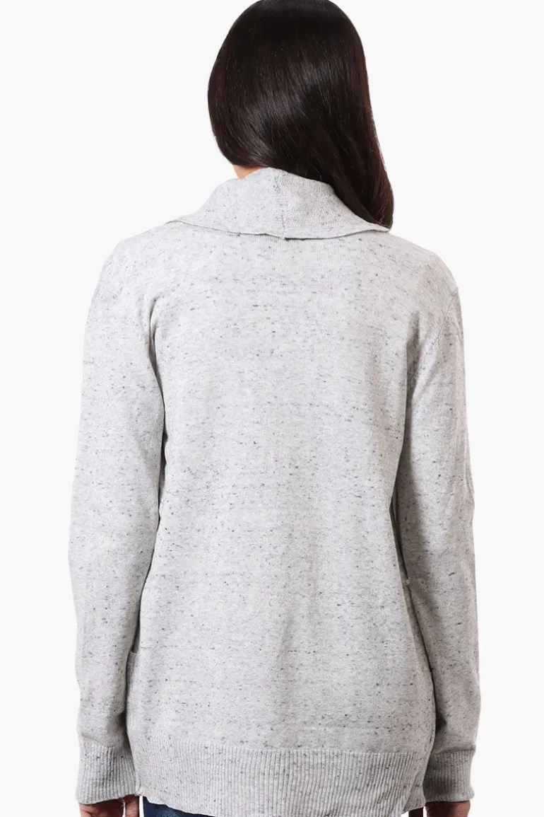 Beechers Brook Fold Over Wrap Cardigan - Grey