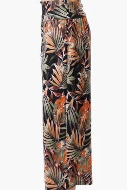 Beechers Brook Leaf Pattern Fold Over Cropped Pants - Black