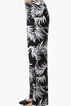Beechers Brook Leaf Print Wide leg Pants - Black