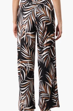 Beechers Brook Leaf Print Wide leg Pants - Black
