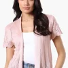 Beechers Brook Open Cap Sleeve Shrug Cardigan - Blush