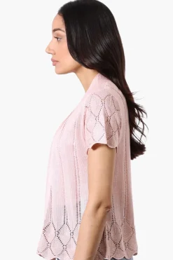 Beechers Brook Open Cap Sleeve Shrug Cardigan - Blush