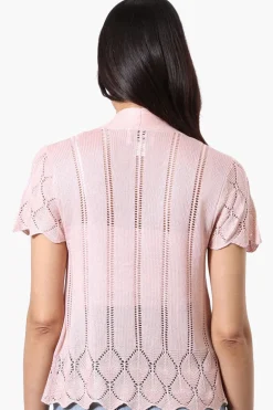 Beechers Brook Open Cap Sleeve Shrug Cardigan - Blush