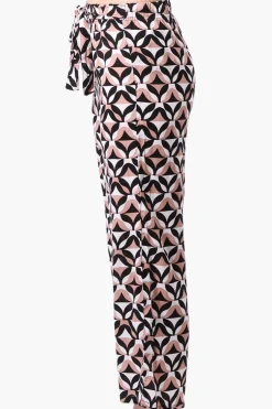 Beechers Brook Patterned Tie Waist Cropped Pants - White