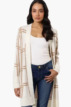 Beechers Brook Plaid Wrap Cardigan - Cream