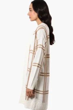 Beechers Brook Plaid Wrap Cardigan - Cream