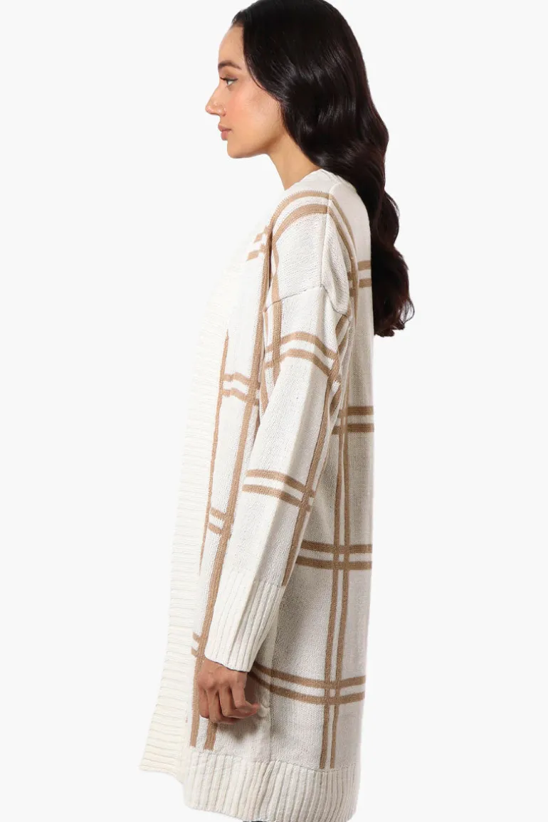 Beechers Brook Plaid Wrap Cardigan - Cream