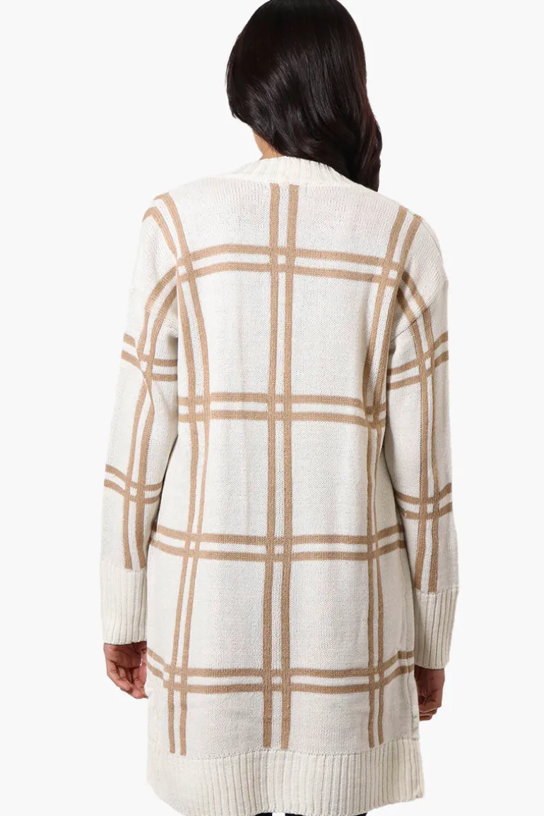 Beechers Brook Plaid Wrap Cardigan - Cream