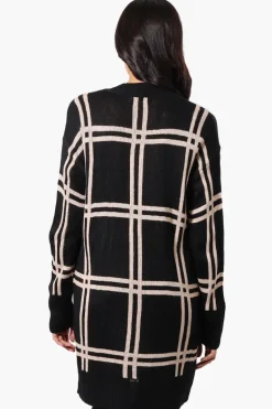 Beechers Brook Plaid Wrap Cardigan - Black