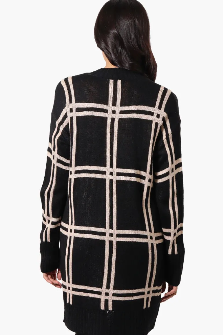 Beechers Brook Plaid Wrap Cardigan - Black