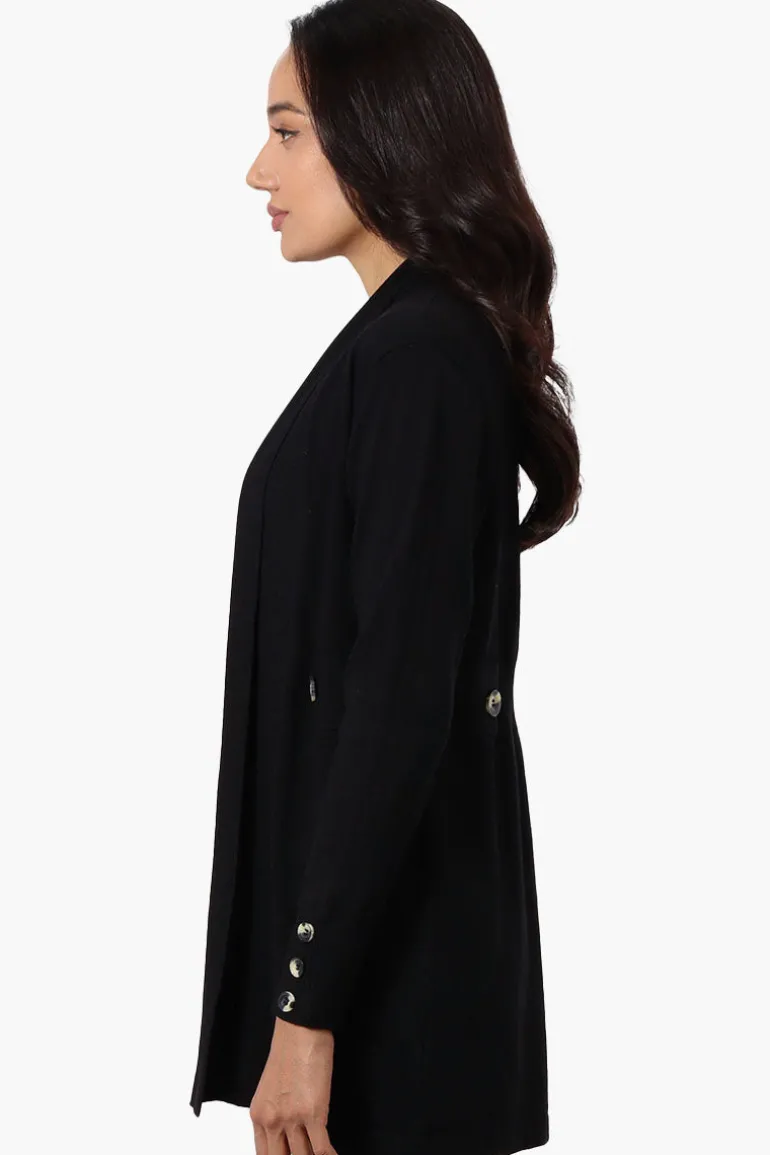 Beechers Brook Ribbed Open Cardigan - Black