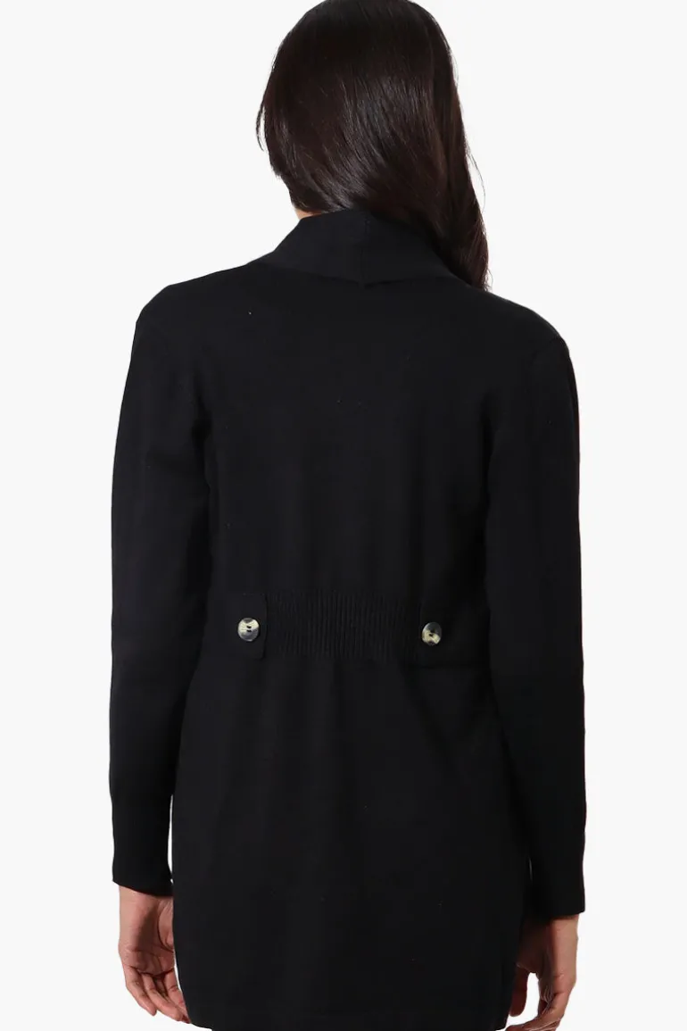 Beechers Brook Ribbed Open Cardigan - Black