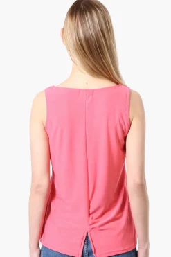 Beechers Brook Solid Square Neck Tank Top - Pink