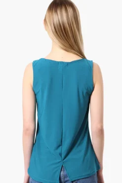 Beechers Brook Solid Square Neck Tank Top - Teal