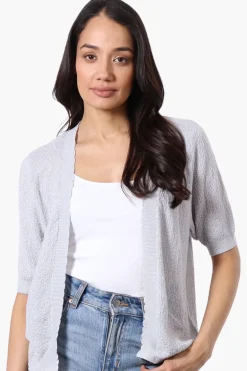 Beechers Brook Textured Open Shrug Cardigan - Grey