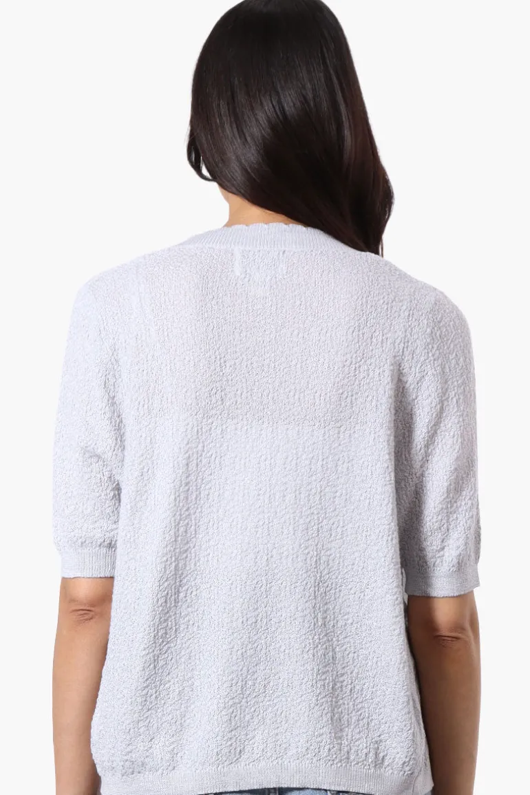 Beechers Brook Textured Open Shrug Cardigan - Grey