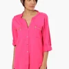 Beechers Brook Zip Pocket Roll Up Sleeve Shirt - Pink