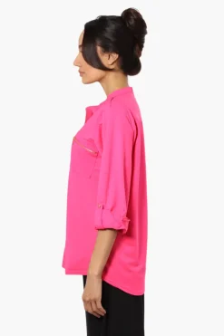 Beechers Brook Zip Pocket Roll Up Sleeve Shirt - Pink