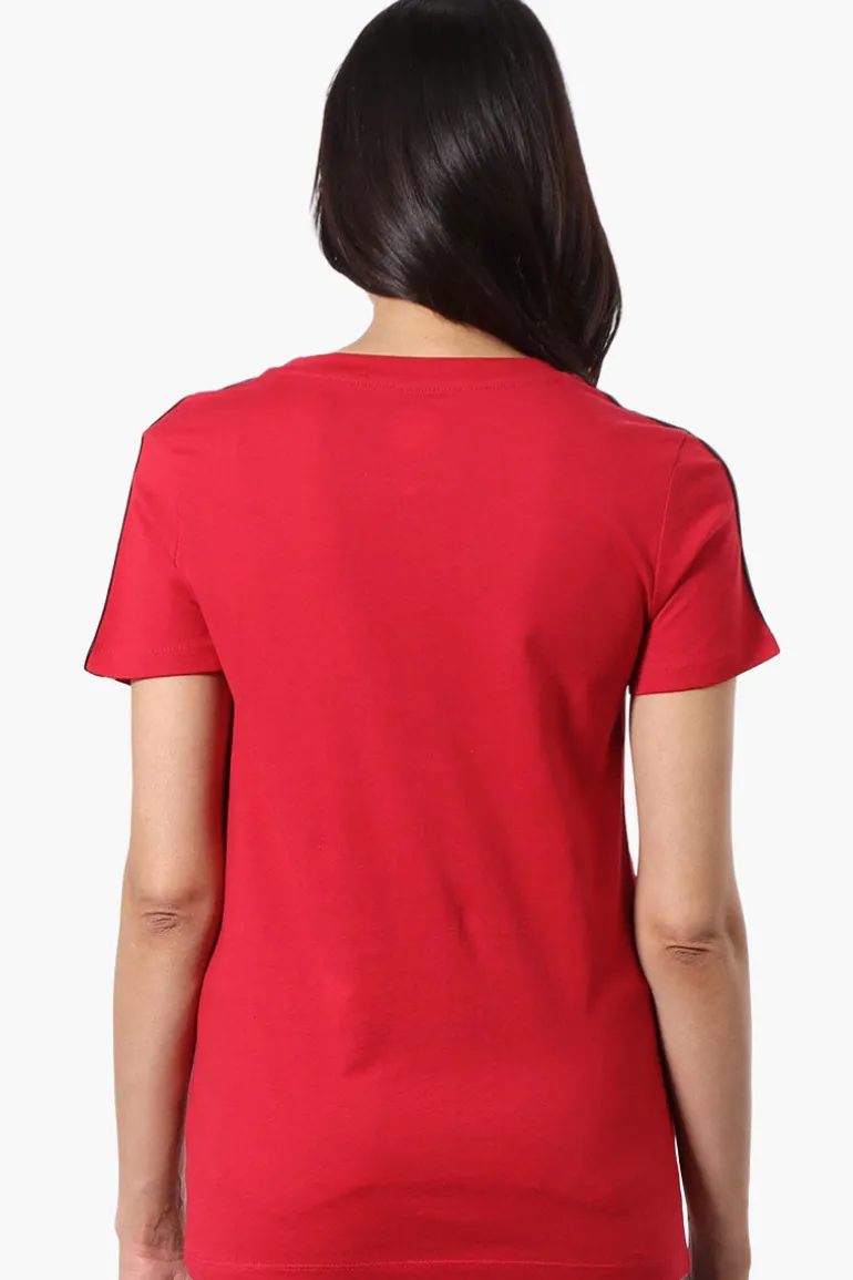 Canada Weather Gear 67 Print Stripe Detail Tee - Red