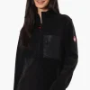 Canada Weather Gear 1/4 Zip Polar Fleece Pullover Sweater - Black