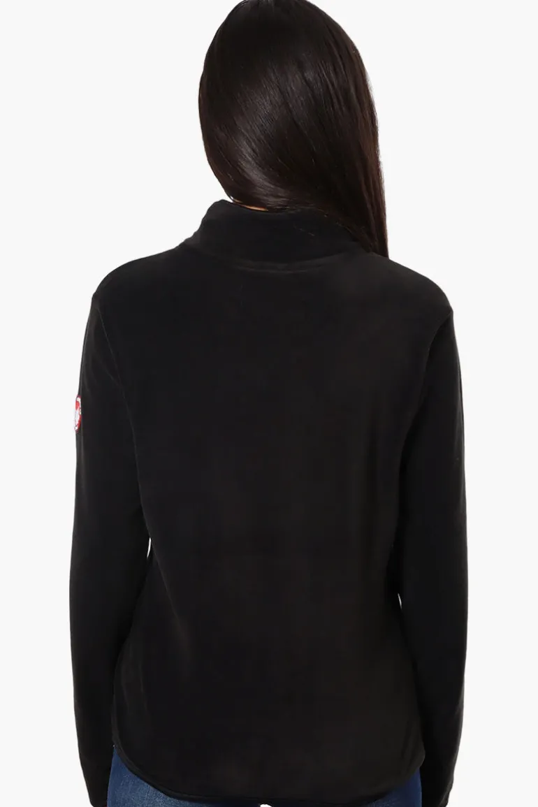 Canada Weather Gear 1/4 Zip Polar Fleece Pullover Sweater - Black