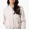 Canada Weather Gear Basic Zip Up Bomber Lightweight Jacket - Cream