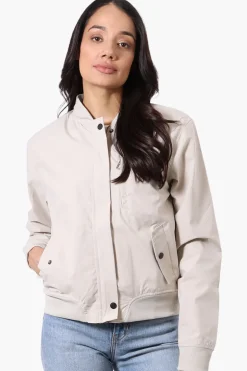 Canada Weather Gear Basic Zip Up Bomber Lightweight Jacket - Cream